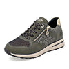 Remonte Ladies Green and Gold Sneakers