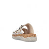 Rieker Ladies Beige Multi-Colour Floral Mule Sandals